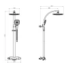 Комплект графитовая душевая система с термостатом наружного монтажа Nett PSr-88 + смеситель и аксессуары фото №5