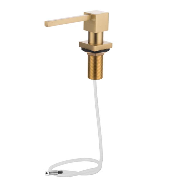 Дозатор для кухонної мийки золотий врізний Nett DTG-300 + трубка фото