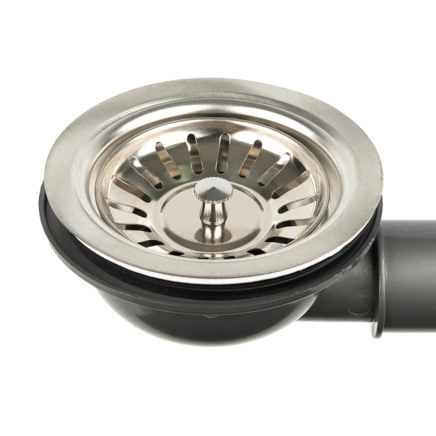 Сифон для мойки на кухню из нержавейки с переливом и подключением к посудомойке DMS-110 фото