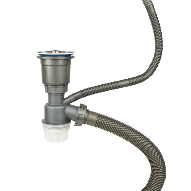 Сифон для мойки на кухню из нержавейки с переливом колбой DKS-99 фото