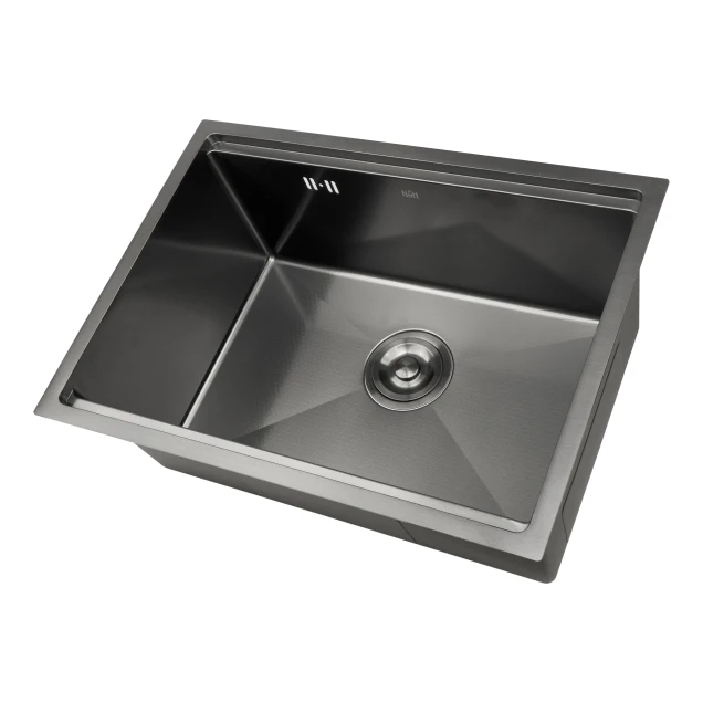 Мийка для кухні чорна під стільницю декорована з PVD покриттям Nett NBS-5742 фото