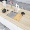 Кухонна мийка біла під стільницю 1.5 мм з нержавіючої сталі Nett NW-5742 фото №6