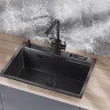 Уцененная черная кухонная мойка с нержавейки многофункциональная Nett NB-7048 фото №3