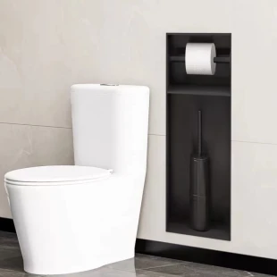 Полиця до туалета металева вбудована чорна Nett TB-78 фото