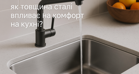 Шумоізоляція у мийках: як товщина сталі впливає на комфорт на кухні?
