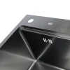 Мийка для кухні чорна накладна декорована з PVD покриттям Nett NBS-5747 фото №3