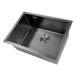 Мийка для кухні чорна під стільницю декорована з PVD покриттям Nett NBS-5742U фото