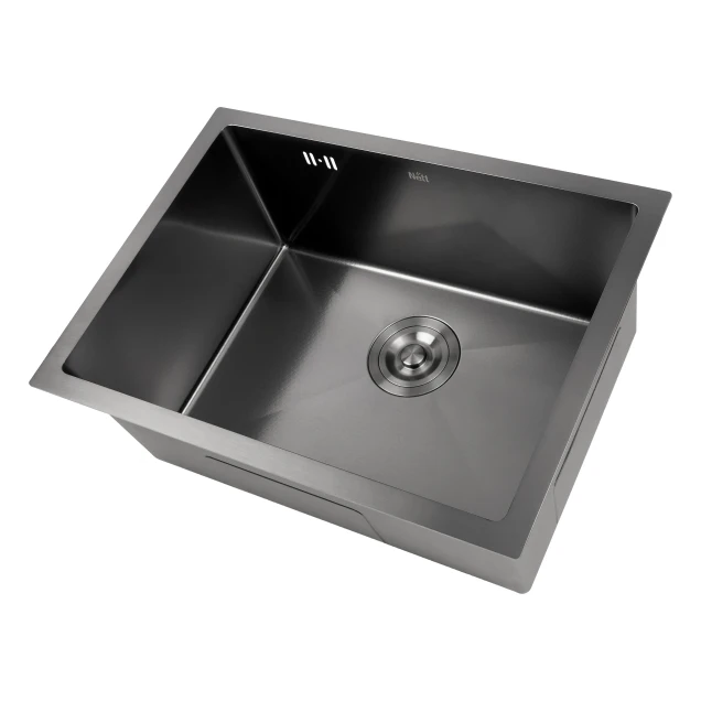 Мийка для кухні чорна під стільницю декорована з PVD покриттям Nett NBS-5742U фото