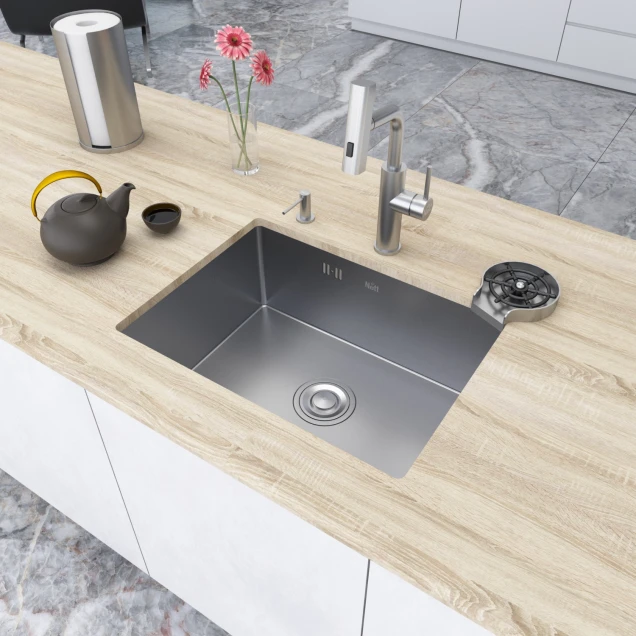 Мийка під стільницю з нержавійки кухонна станція Nett NS-5742U фото