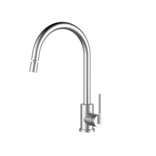 Кухонний змішувач з нержавіючої сталі Nett ES-22 фото