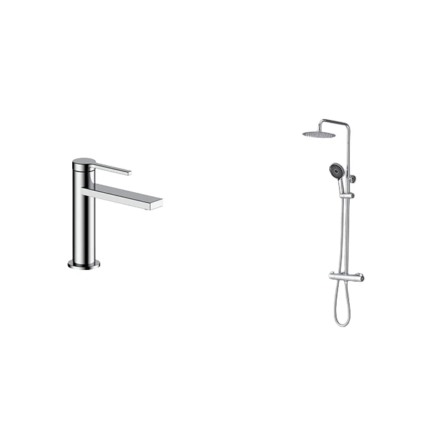 Комплект душова система та змішувач хром Nett VH-22 + SSH-24 фото