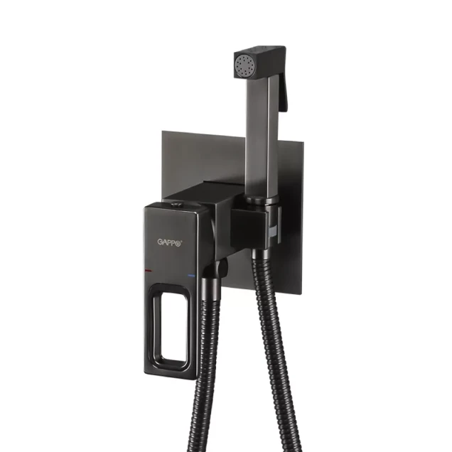 Вбудований гігієнічний душ GAPPO G7217-9, збройова сталь фото