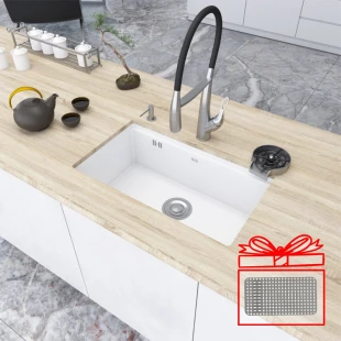 Біла мийка на кухню під стільницю 1.5 мм з нержавіючої сталі Nett NW-7042 фото