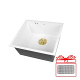 Біла мийка на кухню з нержавіючої сталі Nett NW-5045