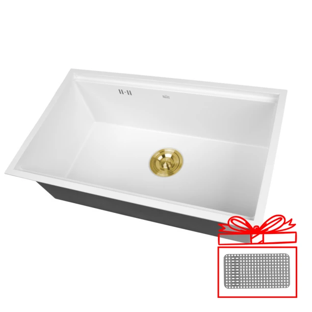 Мийка під стільницю біла з нержавіючої сталі 1.5 мм Nett NW-7042 фото