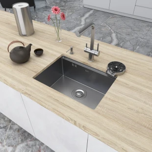 Уцінена мийка під стільницю з нержавійки кухонна станція 1.5 мм Nett NS-5742 фото