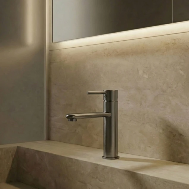 Графитовый кран с нержавеющей стали на раковину Nett VGr-99 фото